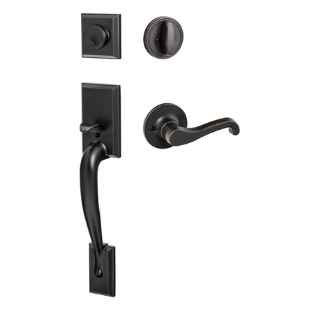 Sure-Loc Hardware Sure-Loc Hardware Madison Handleset, Sage Lever Handleset Trim, Vintage Bronze, Right Hand MA507-SG-RH 11P